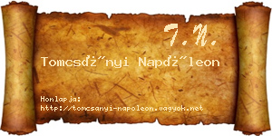 Tomcsányi Napóleon névjegykártya